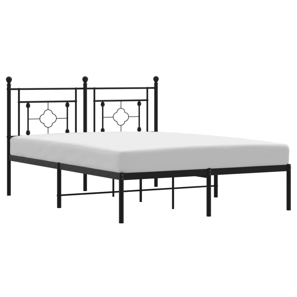 Giroletto con Testiera in Metallo Nero 140x190 cm