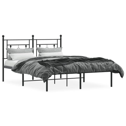 Giroletto con Testiera in Metallo Nero 140x190 cm
