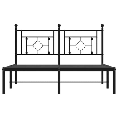 Giroletto con Testiera in Metallo Nero 140x190 cm