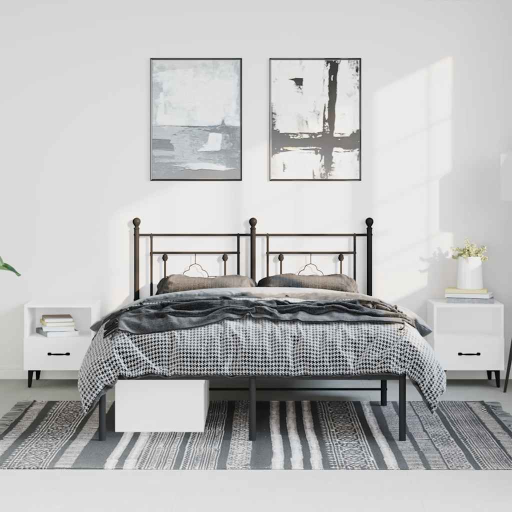 Giroletto con Testiera in Metallo Nero 150x200 cm | homemem39