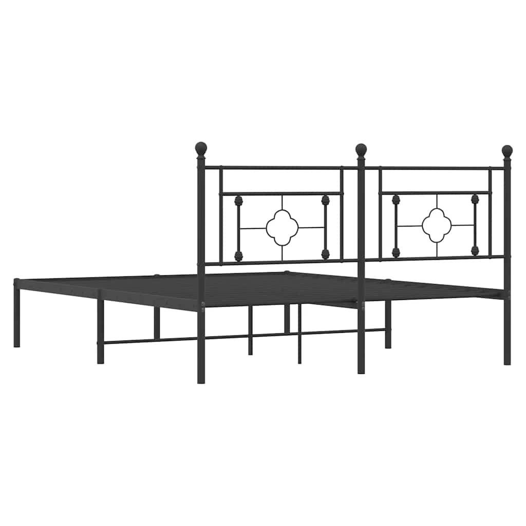 Giroletto con Testiera in Metallo Nero 150x200 cm | homemem39