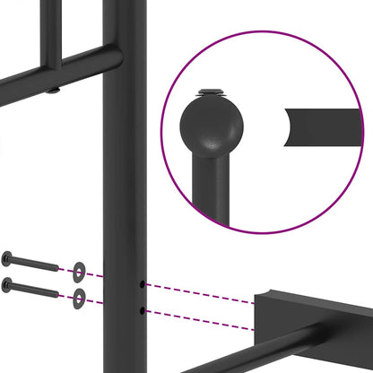 Giroletto con Testiera in Metallo Nero 150x200 cm | homemem39