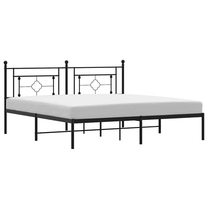 Giroletto con Testiera in Metallo Nero 183x213 cm | homemem39