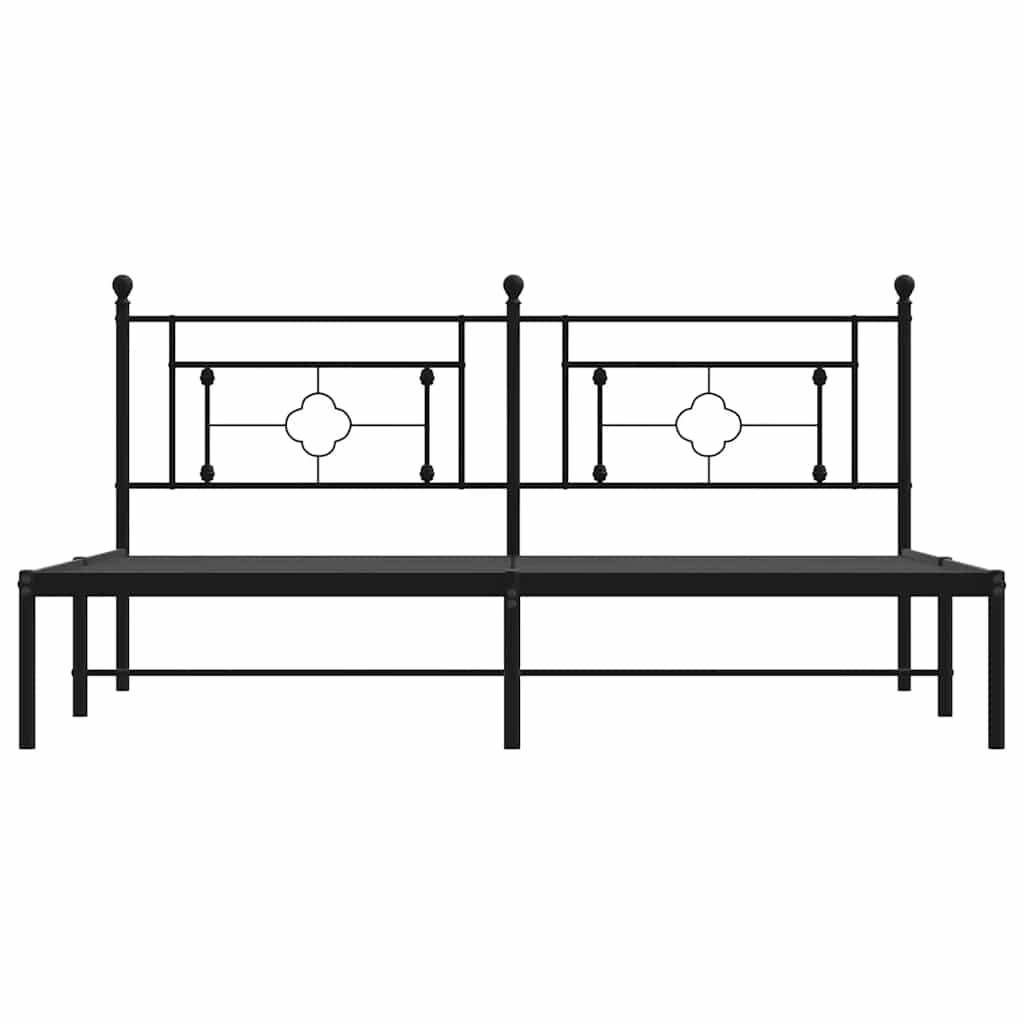 Giroletto con Testiera in Metallo Nero 183x213 cm | homemem39