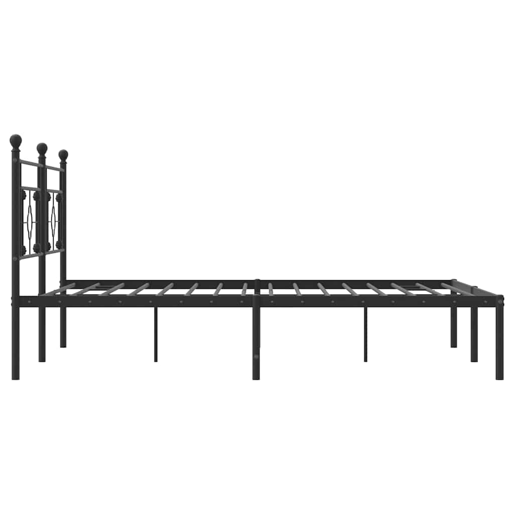Giroletto con Testiera in Metallo Nero 183x213 cm | homemem39