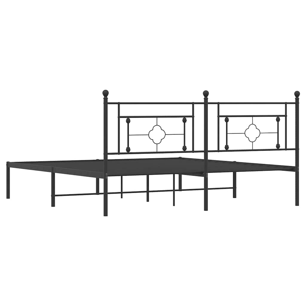Giroletto con Testiera in Metallo Nero 183x213 cm | homemem39