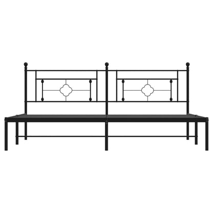 Giroletto con Testiera in Metallo Nero 200x200 cm