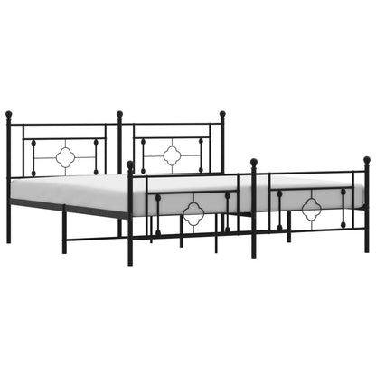Giroletto con Testiera e Pediera Metallo Nero 183x213 cm