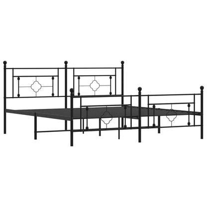 Giroletto con Testiera e Pediera Metallo Nero 183x213 cm