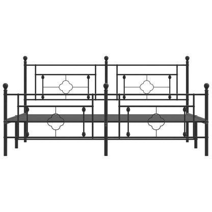 Giroletto con Testiera e Pediera Metallo Nero 183x213 cm | homemem39
