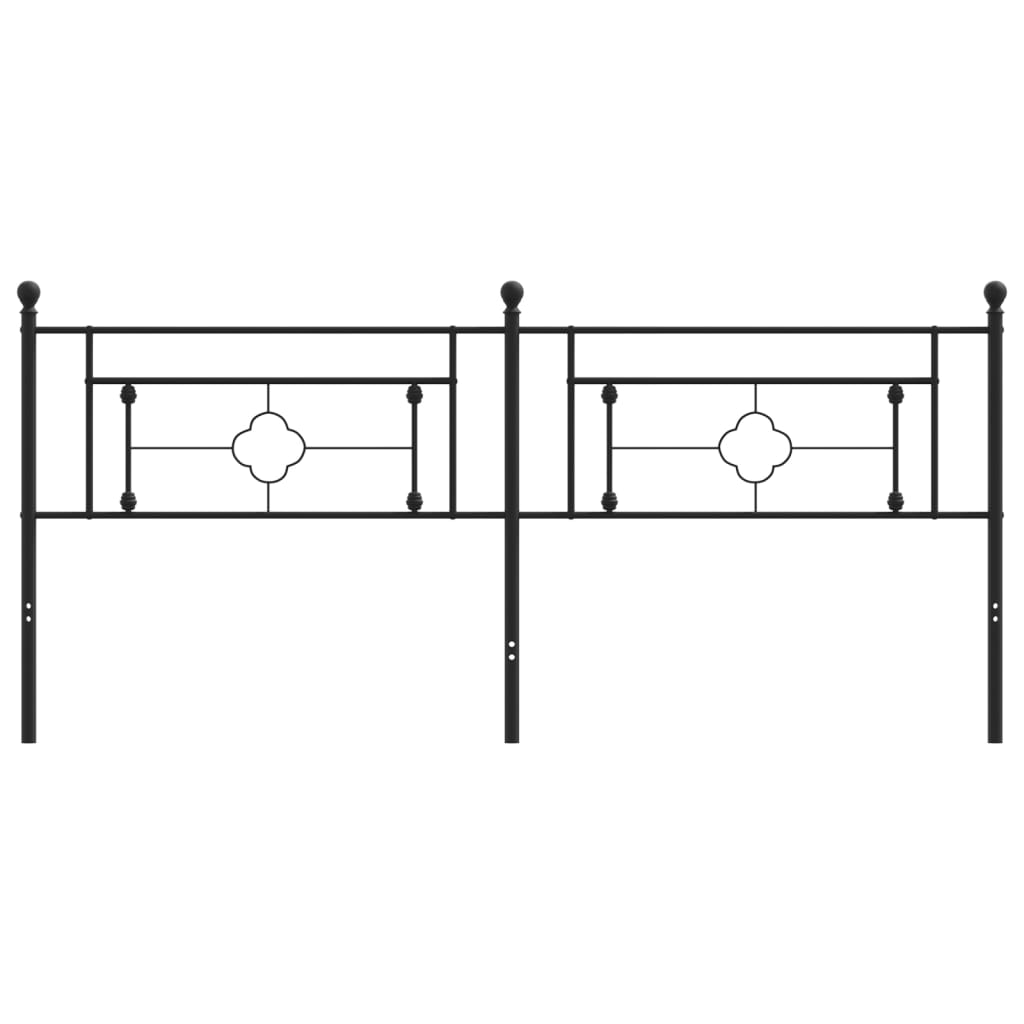 Testiera in Metallo Nero 200 cm - homemem39