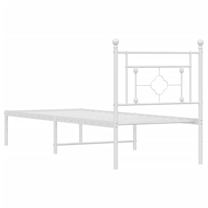 Giroletto senza Materaso con Testiera Metallo Bianco 75x190 cm - homemem39