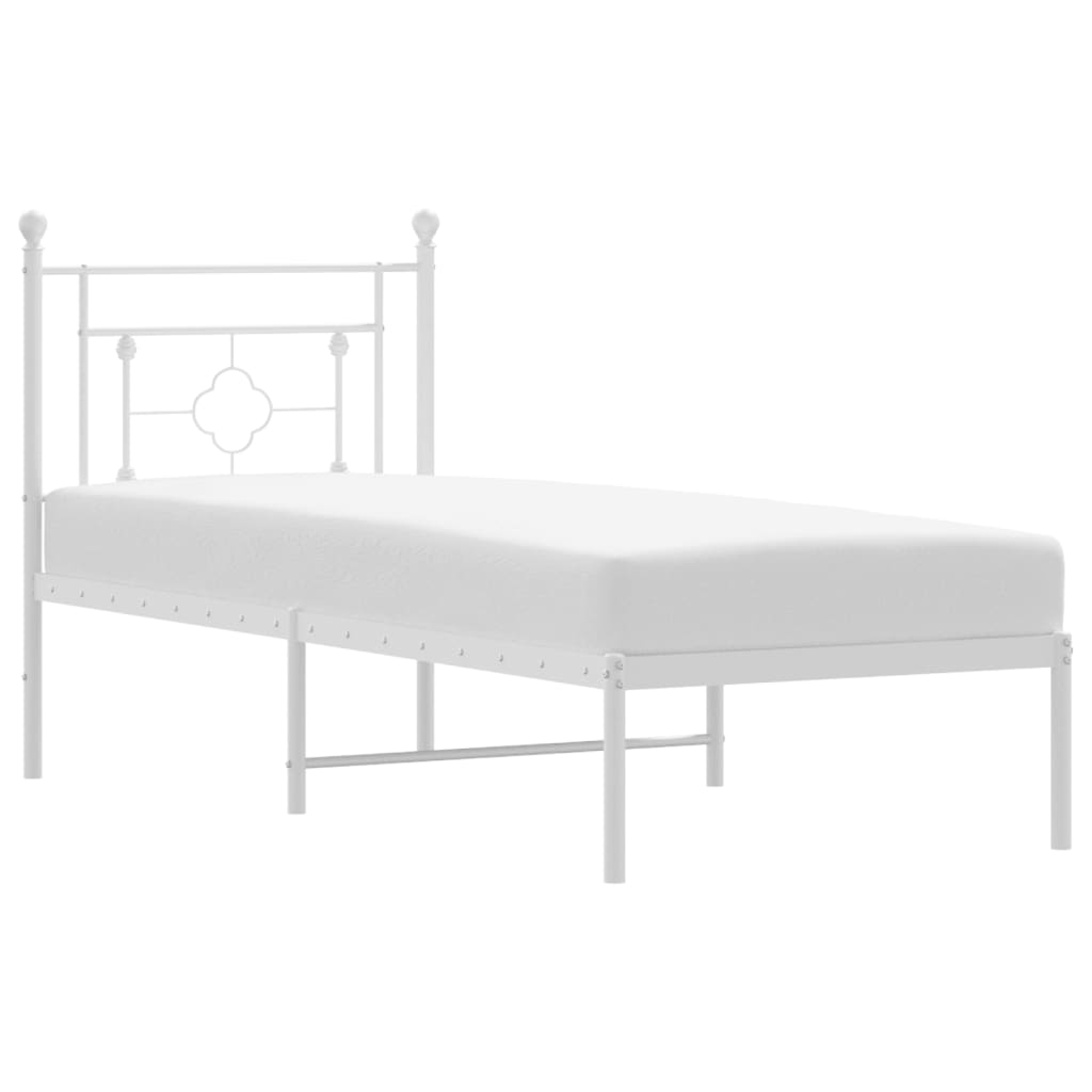 Giroletto con Testiera Metallo Bianco 80x200 cm | homemem39