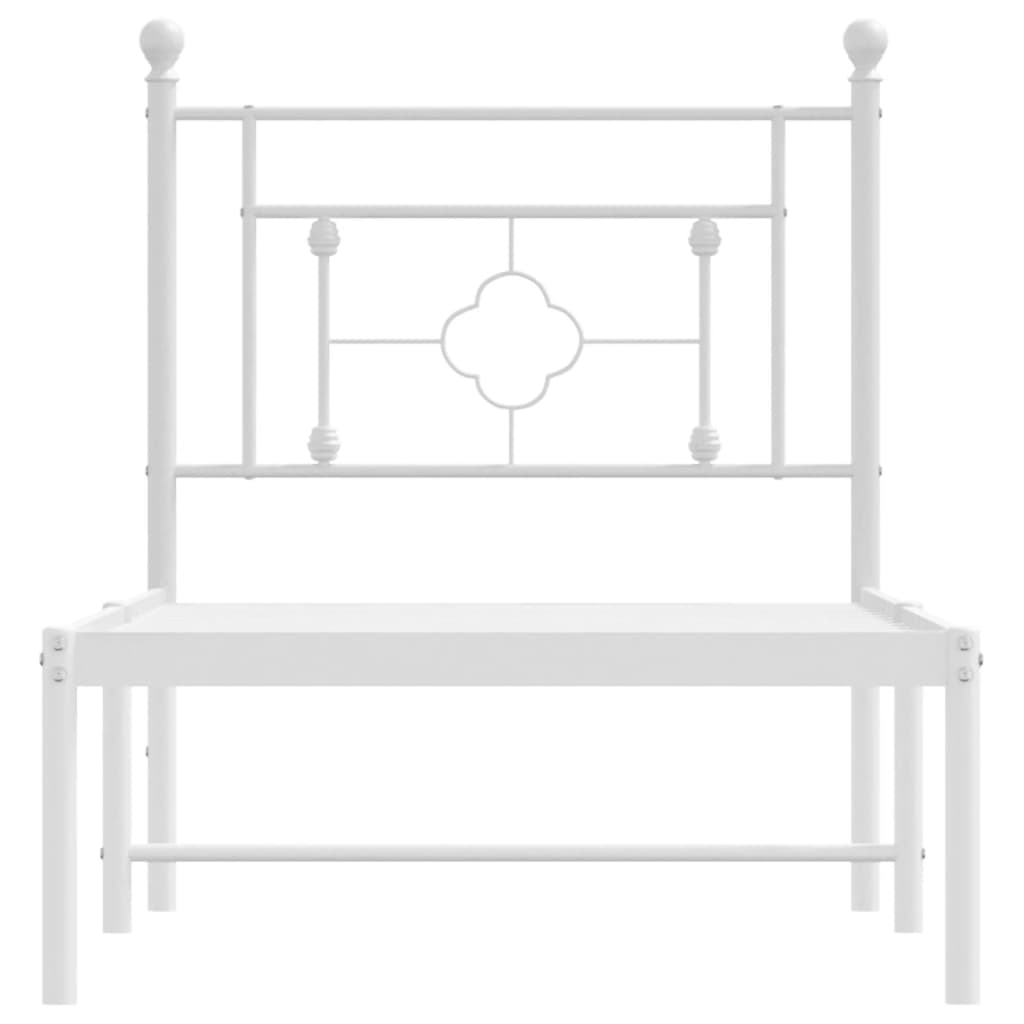 Giroletto con Testiera Metallo Bianco 80x200 cm | homemem39