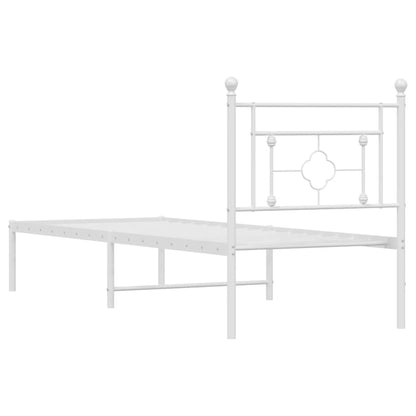 Giroletto con Testiera Metallo Bianco 80x200 cm | homemem39
