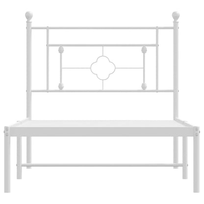 Giroletto con Testiera Metallo Bianco 100x200 cm | homemem39