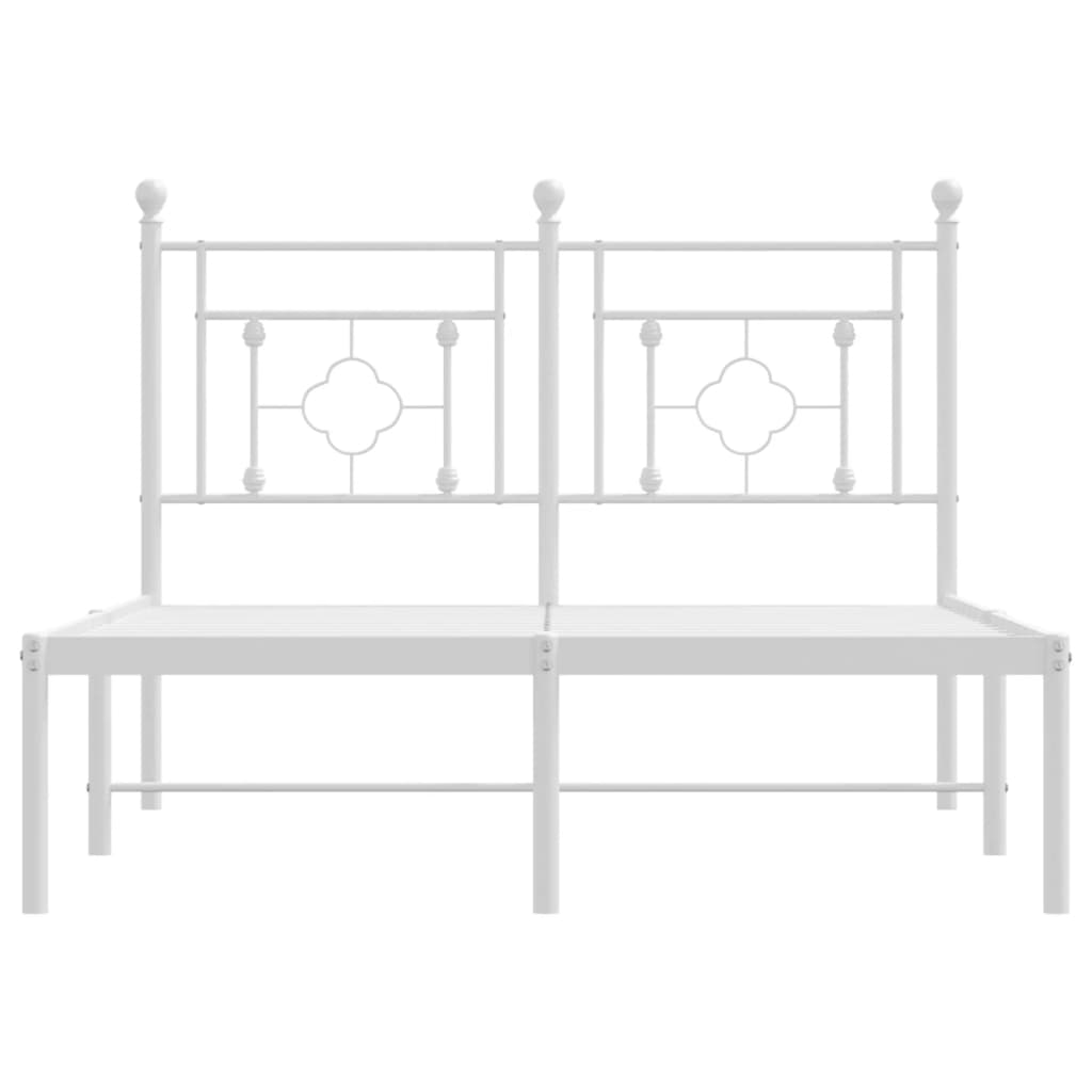 Giroletto con Testiera Metallo Bianco 120x190 cm