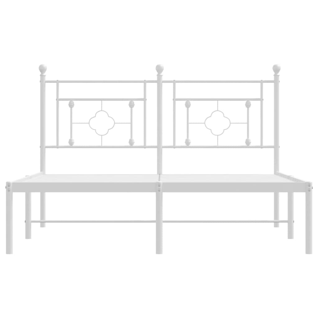 Giroletto con Testiera Metallo Bianco 135x190 cm