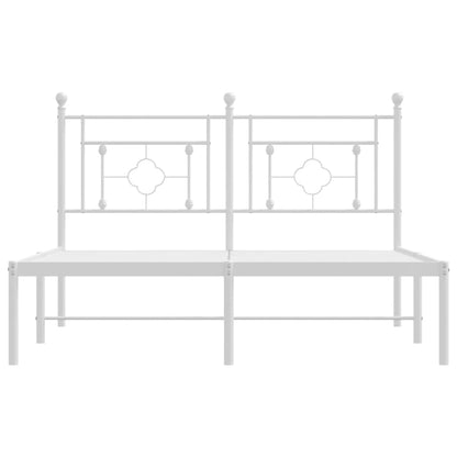 Giroletto con Testiera Metallo Bianco 135x190 cm