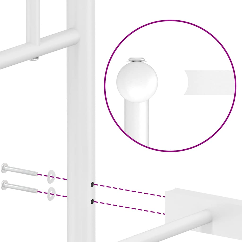 Giroletto con Testiera Metallo Bianco 160x200 cm - homemem39
