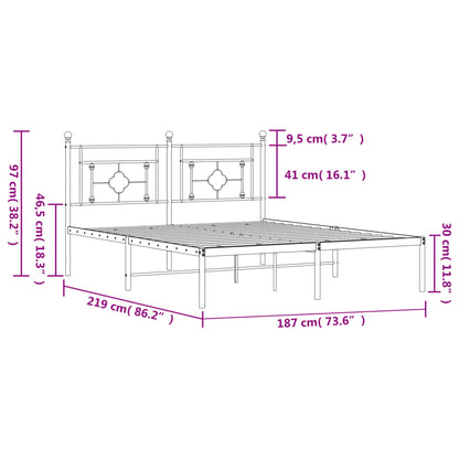 Giroletto con Testiera Metallo Bianco 183x213 cm | homemem39