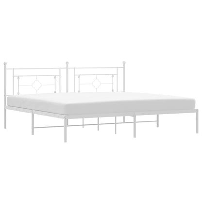 Giroletto con Testiera Metallo Bianco 193x203 cm | homemem39
