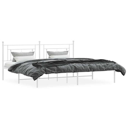 Giroletto con Testiera Metallo Bianco 193x203 cm | homemem39
