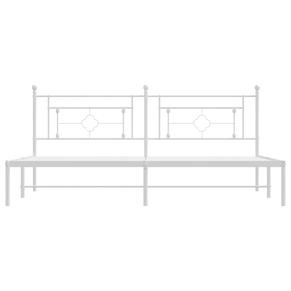Giroletto con Testiera Metallo Bianco 193x203 cm | homemem39