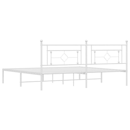 Giroletto con Testiera Metallo Bianco 193x203 cm | homemem39