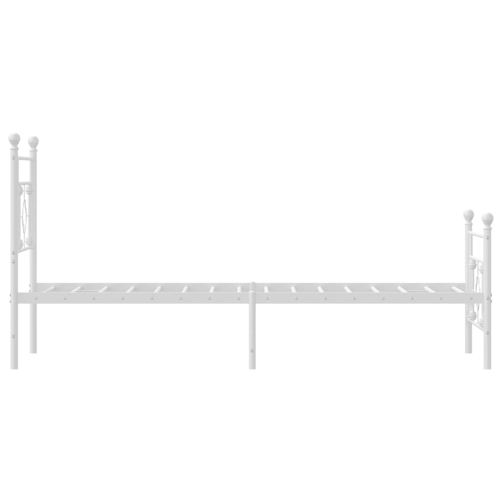 Giroletto con Testiera e Pediera Metallo Bianco 80x200 cm