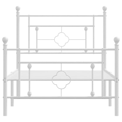 Giroletto con Testiera e Pediera Metallo Bianco 100x200 cm | homemem39