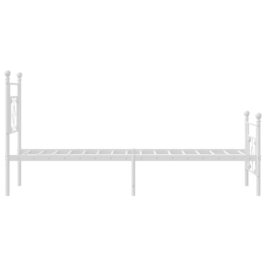 Giroletto con Testiera e Pediera Metallo Bianco 100x200 cm | homemem39