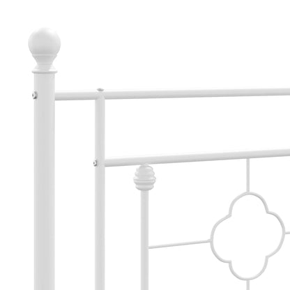 Giroletto con Testiera e Pediera Metallo Bianco 100x200 cm | homemem39