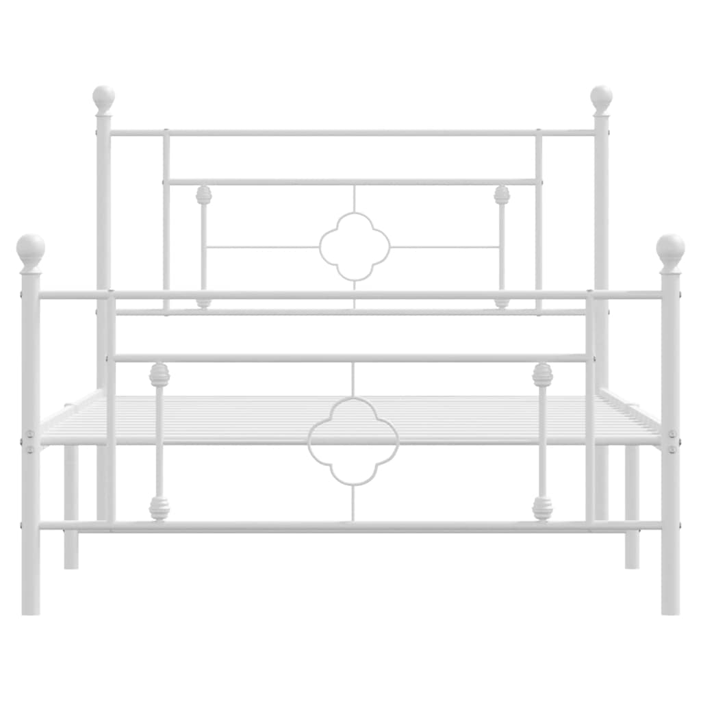 Giroletto con Testiera e Pediera Metallo Bianco 107x203 cm | homemem39