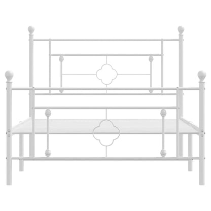 Giroletto con Testiera e Pediera Metallo Bianco 107x203 cm | homemem39
