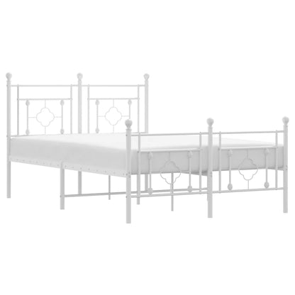 Giroletto con Testiera e Pediera Metallo Bianco 120x190 cm | homemem39