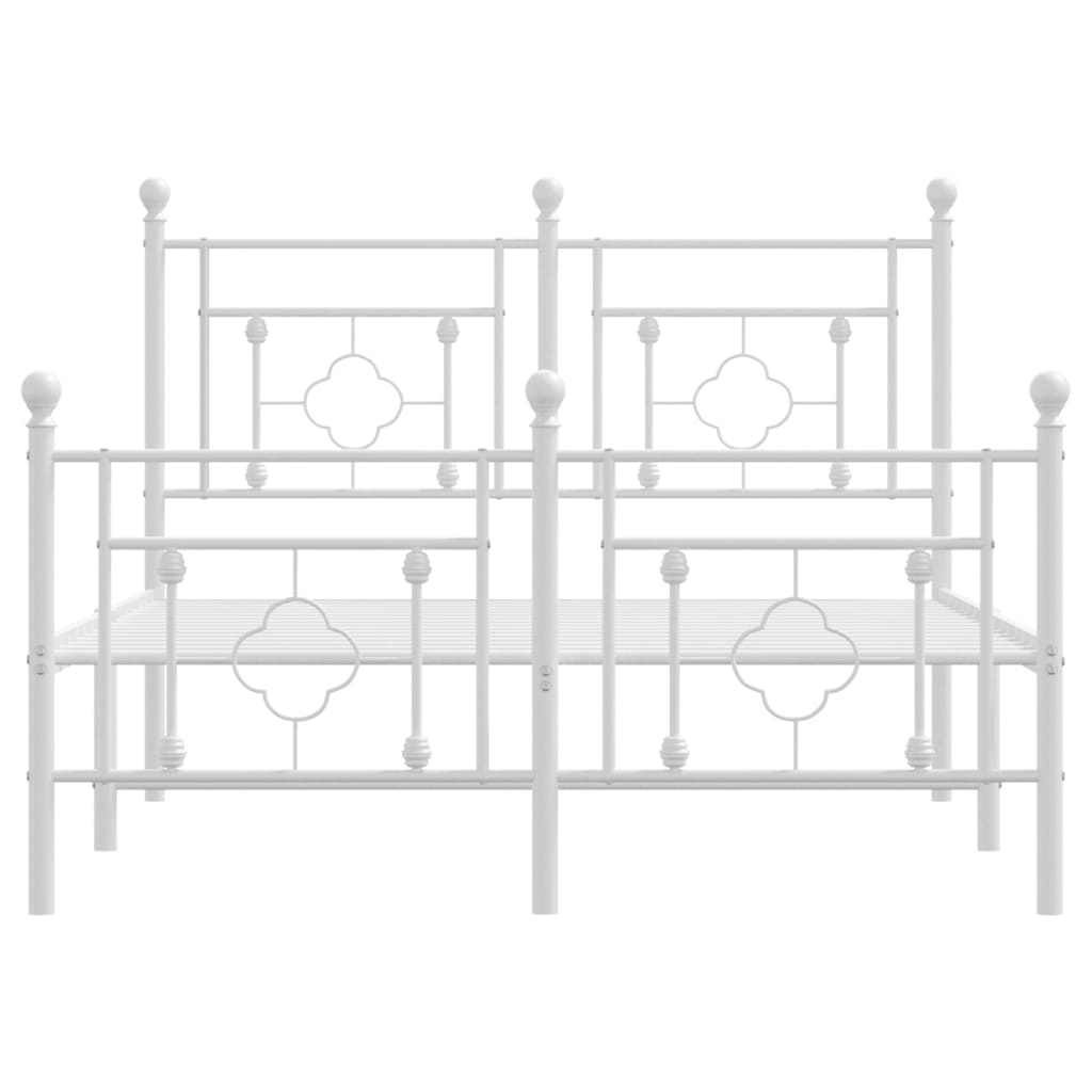 Giroletto con Testiera e Pediera Metallo Bianco 120x190 cm | homemem39