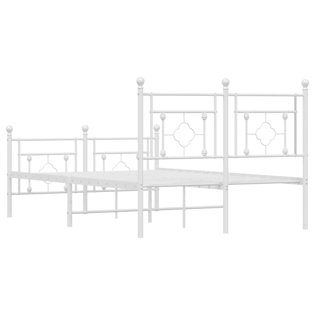 Giroletto con Testiera e Pediera Metallo Bianco 120x190 cm | homemem39