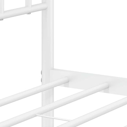 Giroletto con Testiera e Pediera Metallo Bianco 150x200 cm | homemem39