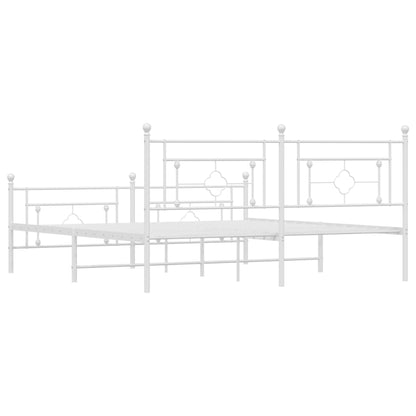 Giroletto con Testiera e Pediera Metallo Bianco 183x213 cm | homemem39