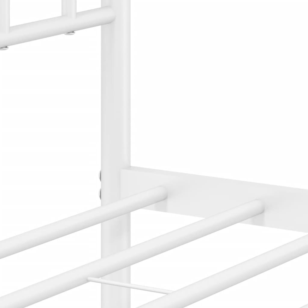 Giroletto con Testiera e Pediera Metallo Bianco 183x213 cm | homemem39