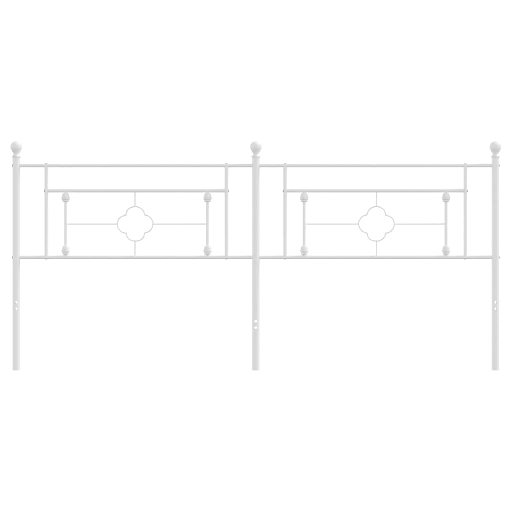Testiera in Metallo Bianco 193 cm - homemem39