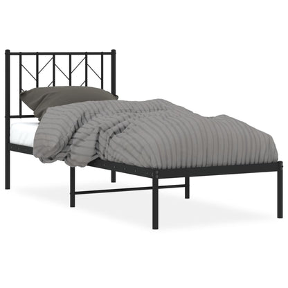 Giroletto con Testiera in Metallo Nero 75x190 cm | homemem39
