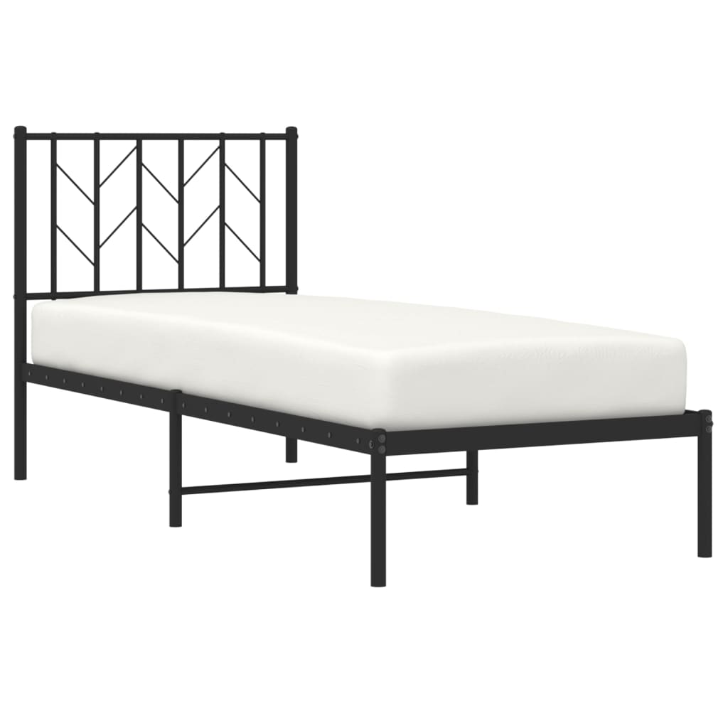 Giroletto con Testiera in Metallo Nero 75x190 cm | homemem39