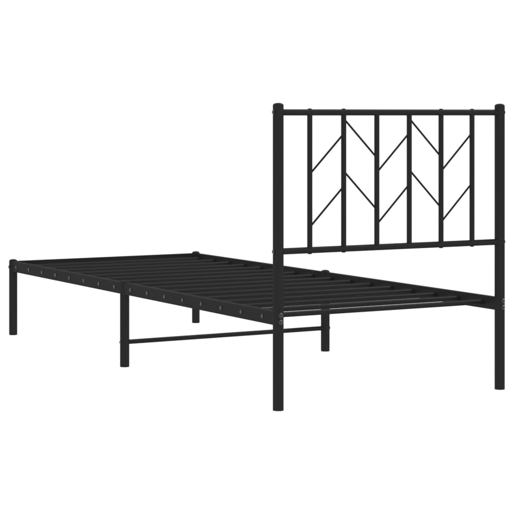 Giroletto con Testiera in Metallo Nero 80x200 cm - homemem39