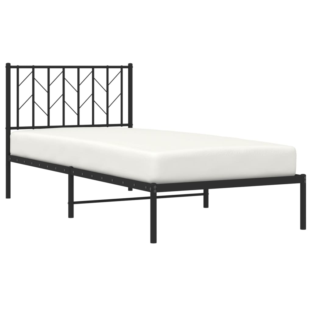 Giroletto con Testiera in Metallo Nero 90x190 cm | homemem39