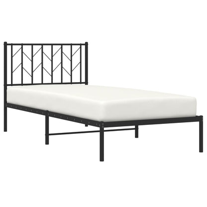 Giroletto con Testiera in Metallo Nero 90x190 cm | homemem39