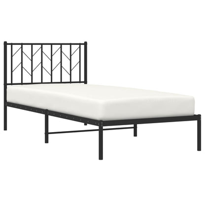 Giroletto con Testiera in Metallo Nero 90x200 cm