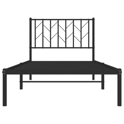 Giroletto con Testiera in Metallo Nero 90x200 cm