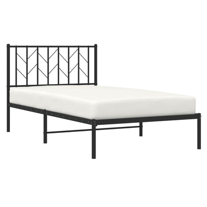 Giroletto con Testiera in Metallo Nero 100x190 cm